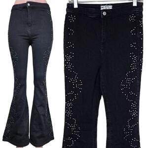 Free People Love Forever Studded Denim Flares